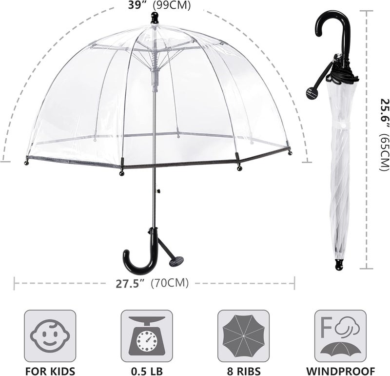 RONIARE Kids Clear Bubble Umbrellas for Rain Dome Windproof Umbrella for Kid Girls and Boys - Image 5